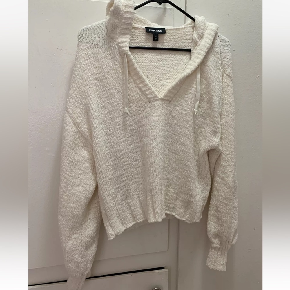 Express Women's Sweater SZ XS Cozy Chenille Pull Over Hoodie